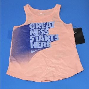 Nike Youth Girls Tank Top “Greatness Starts Here” Size 5